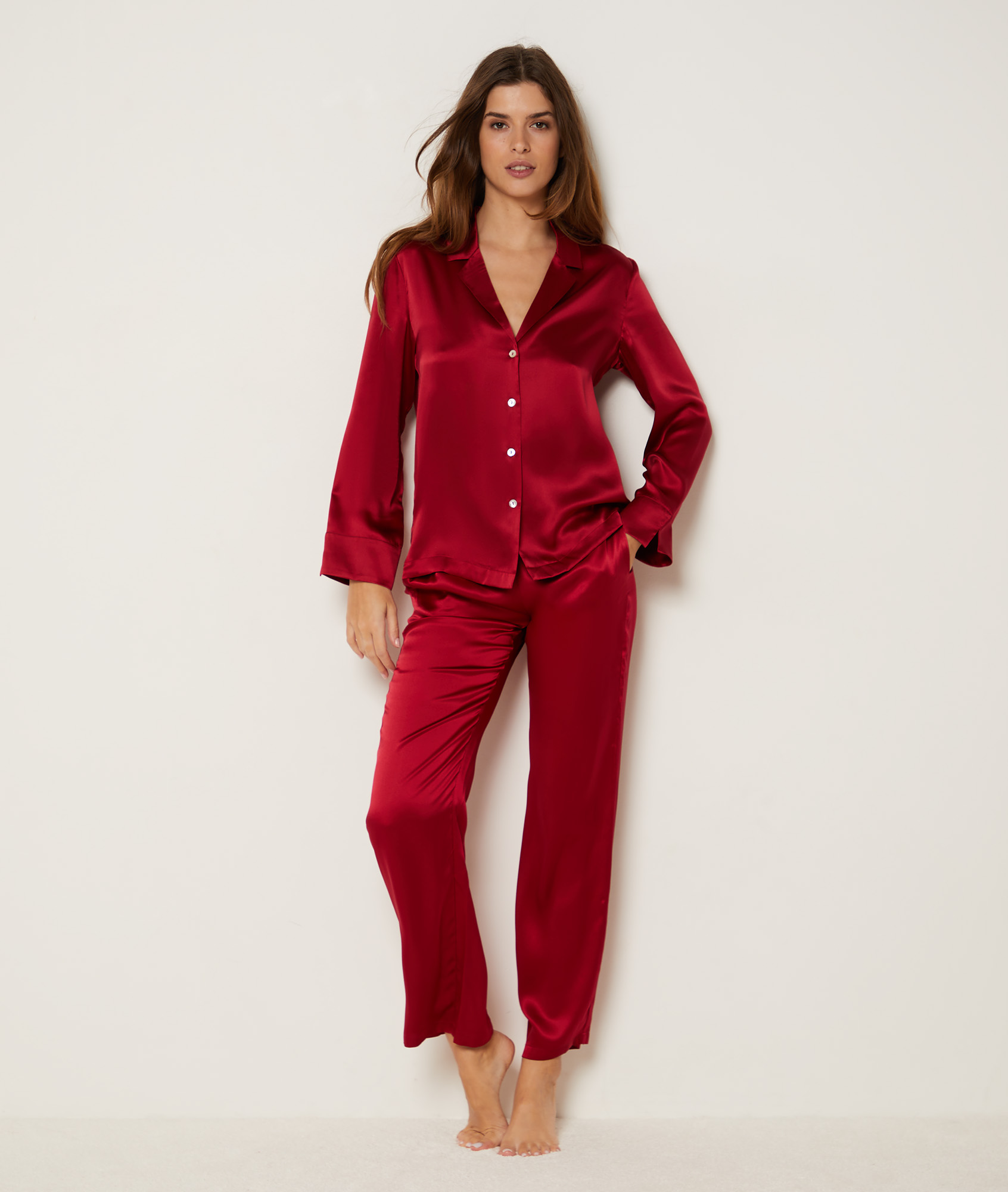 Pantalon de pyjama en soie PEARLY ROUGE ETAM