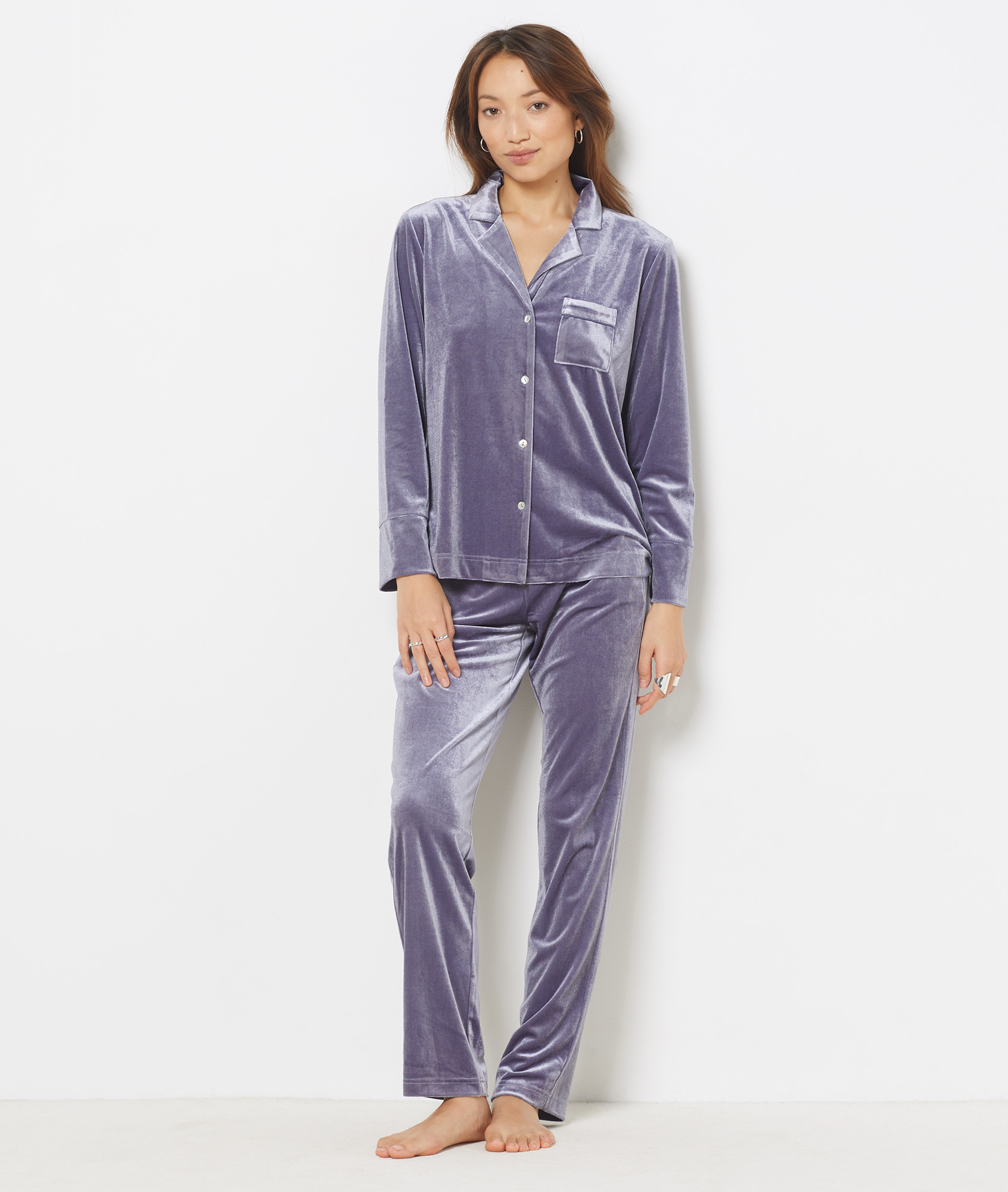 Velvet Pajama Pants - BELLAH - MAUVE - ETAM