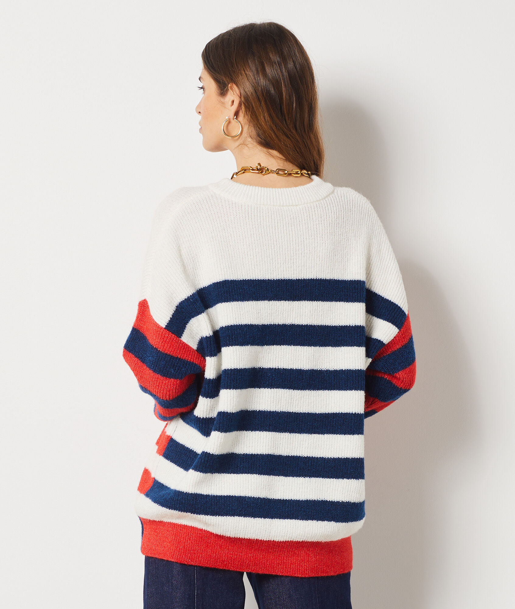 Knitted Striped Sweater CECILE PAP ECRU ETAM